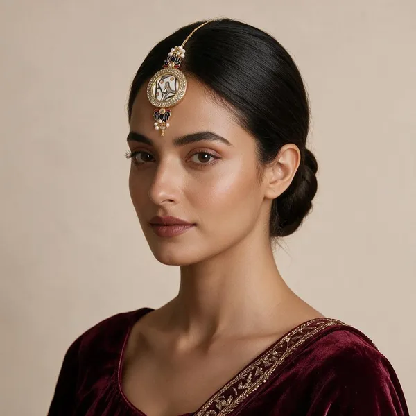 Gold_Tone_Enamel_Pearl_Maang_Tikka_For_Women