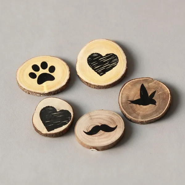 Wooden_Screen_Printed_Bird_Heart_Paw_Magnets_Set_Of_5