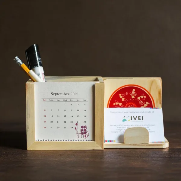 Wooden_Warli_Multi-Utility_Desk_Organizer_With_Calendar_Whiteboard