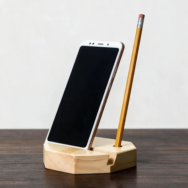 Wooden_Hexagon_Mobile_Holder_With_Pen_Groove_Slot