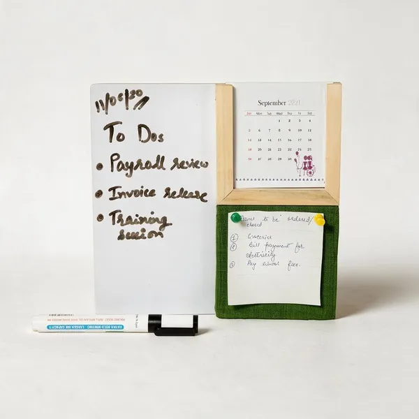 Wooden_Warli_Calendar_Whiteboard_Pin_Board_And_Pen_Holder