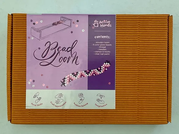 Active_Hands_Diy_Bead_Loom_Craft_Kit_With_Portable_Wooden_Loom_Fasteners_Yarn_And_Glass_Beads