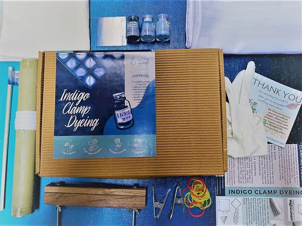 Active_Hands_Natural_Indigo_Dye_Clamp_Shibori_Hobby_Craft_Diy_Kit_Indigo_Shibori_Dyeing_Indigo_Clamp_Dyeing_Diy_Herbal_Tie_Dye_Kit
