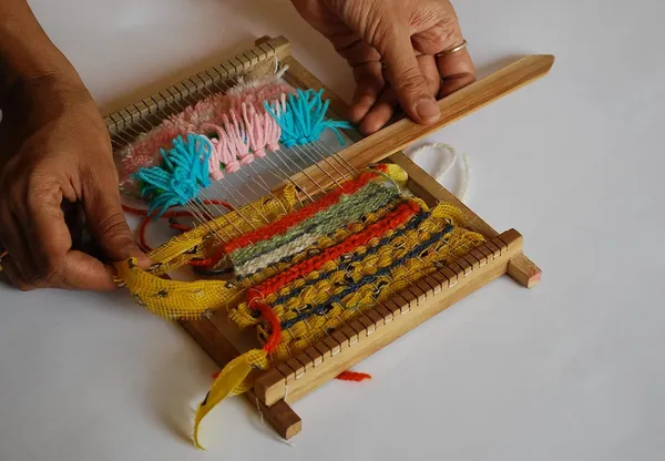 Active_Hands_Wood_Diy_Weaving_Loom_Kit_With_Wooden_Loom_Needles_Comb_Coloured_Yarns_Wrap_Thread_Crochet_Hook_Recycled_Fabric_Multicolour_1x_2x_6_Fabric
