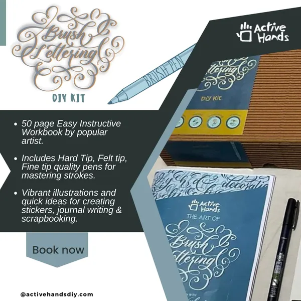 Active_Hands_Combo_Handmade_Reusable_Origami_Cloth_Bags_And_Brush_Lettering_Diy_Kit_With_Instructive_Workbook_Brush_Pens_Lettering_Ideas_Stickers