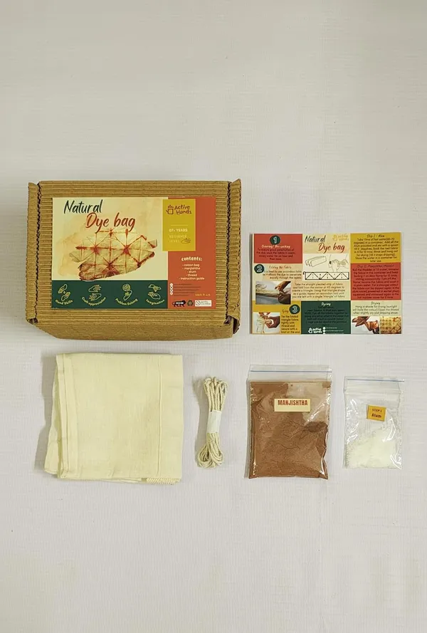 Active_Hands_Combo_Wood_Diy_Weaving_Loom_And_Natural_Dye_Kit_Bagwith_Wooden_Needles_Wrap_Thread_Crochet_Hook_Recycled_Fabric_1x_Wooden_Loom_2x_Wooden_Needles_6_Coloured_Yarns_Wrap_Thread