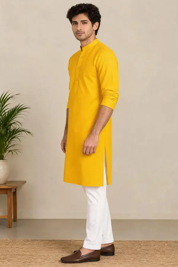 Yellow_Straight_Fit_Kurta_For_Men