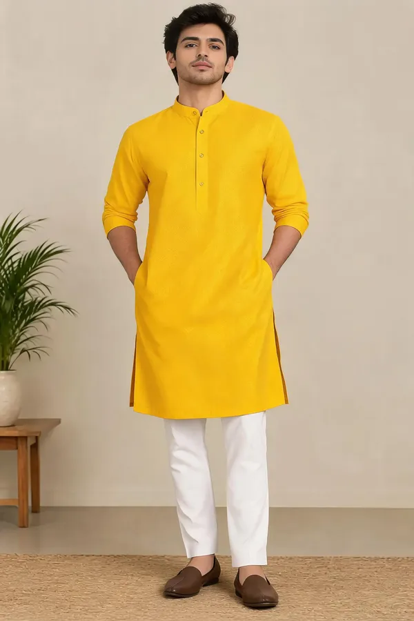 Yellow_Straight_Fit_Kurta_For_Men