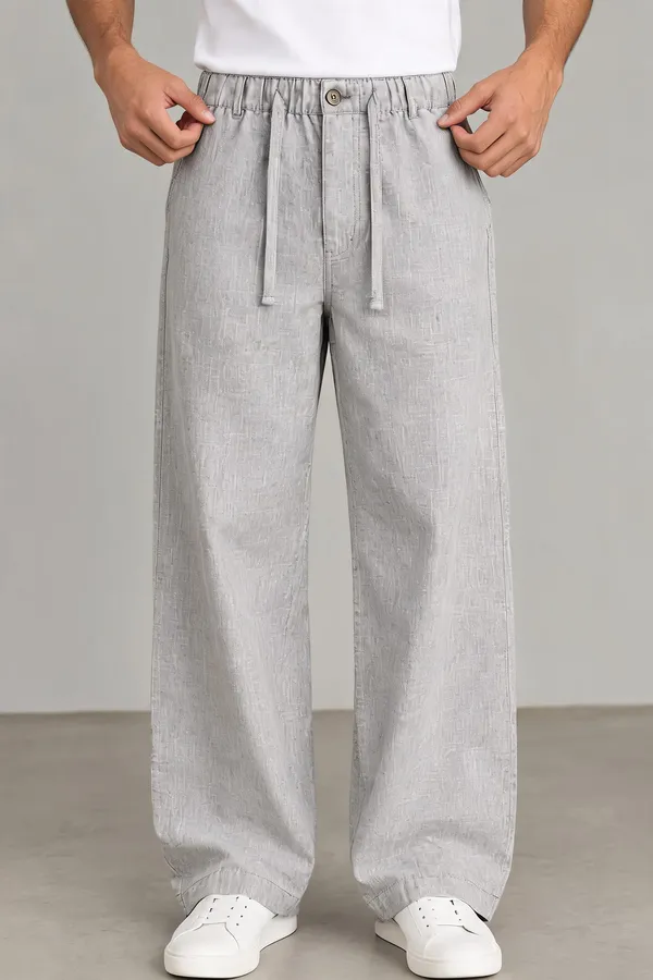 Grey_Textured_Relaxed_Fit_Pants_For_Men