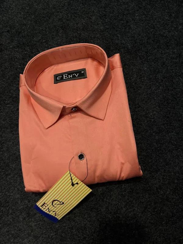 Peach_Solid_Collared_Shirt_for_Men