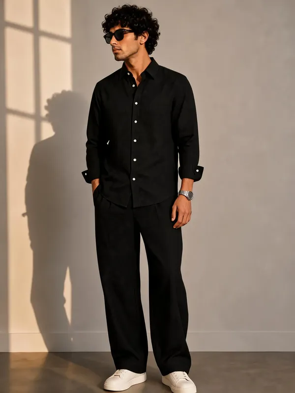 Black_Shirt_And_Trousers_Set_For_Men