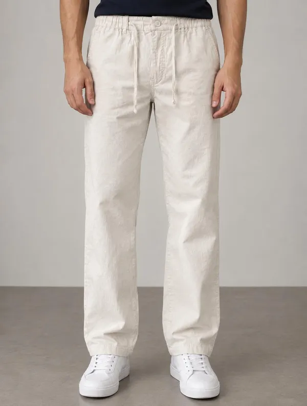 White_Relaxed_Fit_Drawstring_Trousers_for_Men