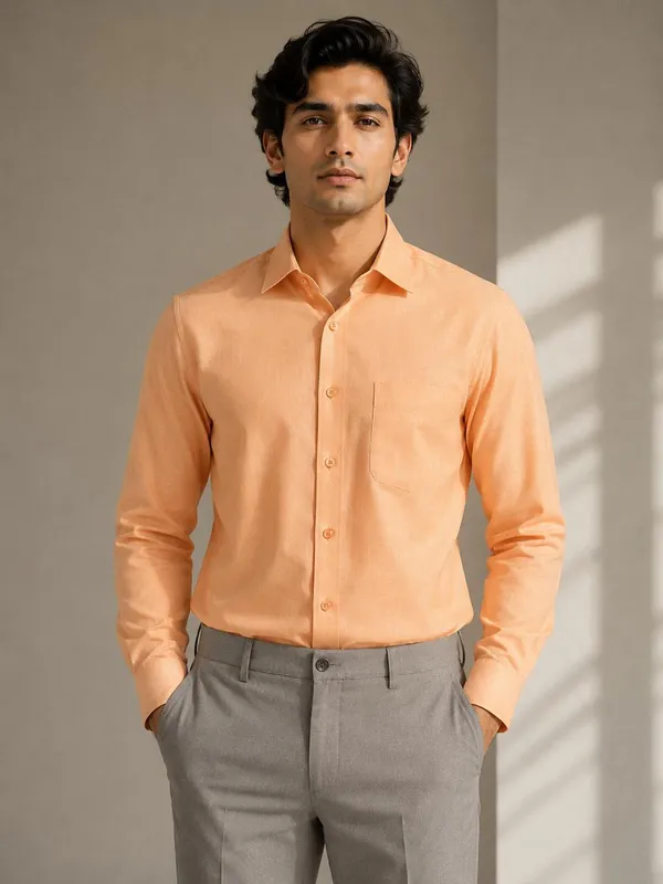 Peach_Regular_Fit_Shirt_for_Men