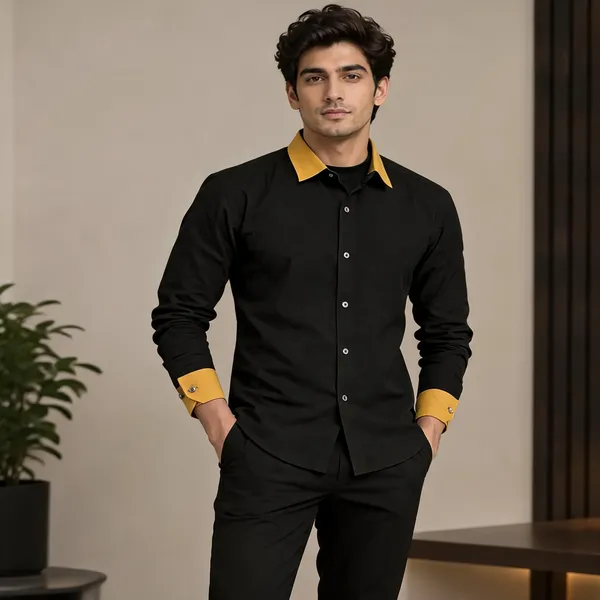 Black_Contrast_Collar_Full_Sleeve_Shirt_For_Men