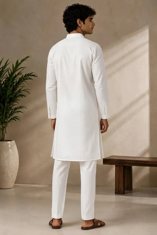 White_Traditional_Kurta_Pyjama_Set_For_Men