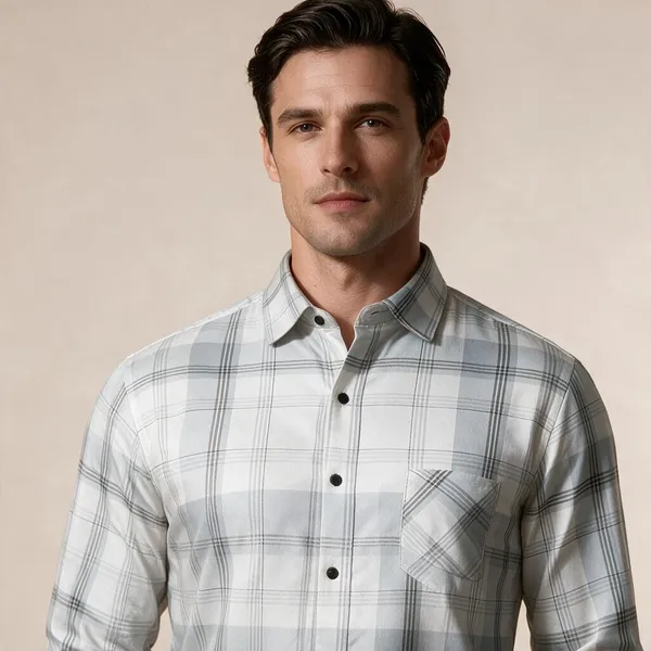 Light_Blue_Checked_Casual_Shirt_For_Men