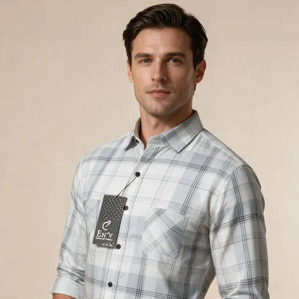 Light_Blue_Checked_Casual_Shirt_For_Men