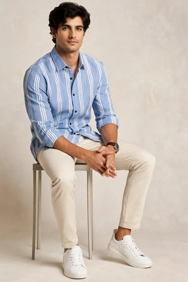 Blue_Striped_Casual_Shirt_For_Men