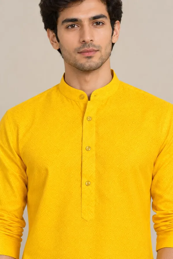 Yellow_Straight_Fit_Kurta_for_Men