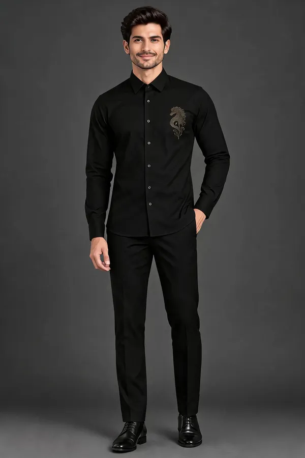 Black_Regular_Fit_Shirt_And_Trousers_Set_For_Men