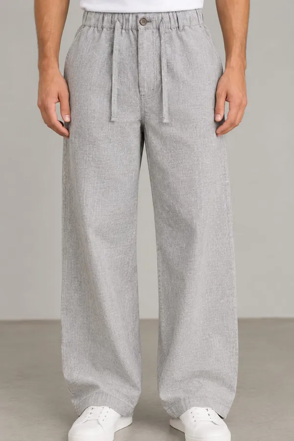 Grey_Textured_Relaxed_Fit_Pants_For_Men