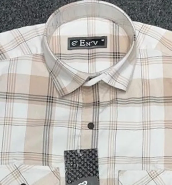 Cream_Checkered_Collared_Shirt_for_Men