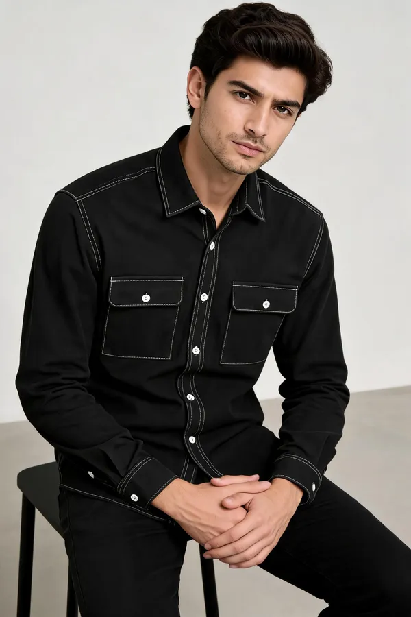 Black_Casual_Fit_Shirt_For_Men