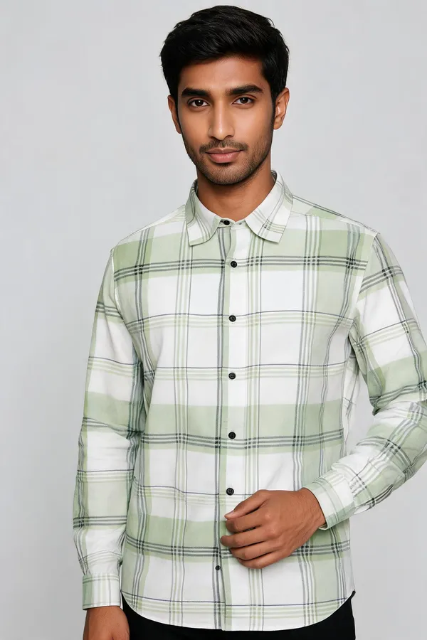 Green_Plaid_Full_Sleeve_Casual_Shirt_For_Men