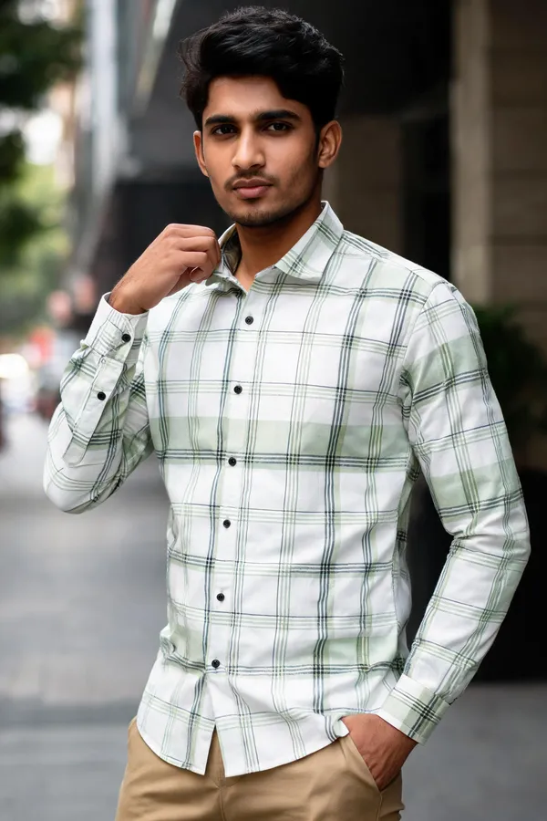 Green_Plaid_Full_Sleeve_Casual_Shirt_For_Men