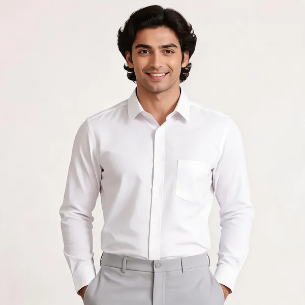 White_Solid_Regular_Fit_Shirt_For_Men