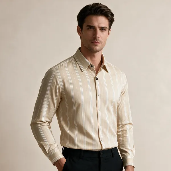 Beige_Striped_Shirt_For_Men