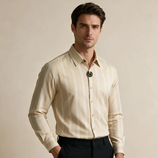 Beige_Striped_Shirt_For_Men
