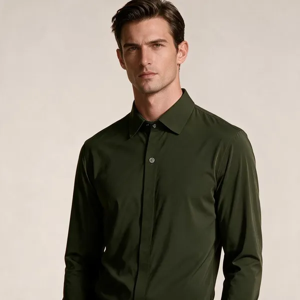 Olive_Green_Collared_Shirt_For_Men