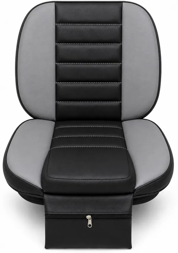 Ridematte_Leatherette_Car_Seat_Cover_Leatheratte_Tractor_Seat_Cover_With_extra_pocket_for_storing_Mobile,_Keys,_Wallet_GREY_Color_(NA,_Mono_Back_Seat,_Without_Back_Seat_Arm_Rest,_1_Seater)