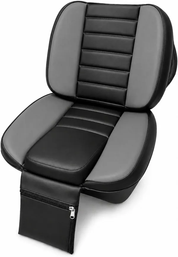Ridematte_Leatherette_Car_Seat_Cover_Leatheratte_Tractor_Seat_Cover_With_extra_pocket_for_storing_Mobile,_Keys,_Wallet_GREY_Color_(NA,_Mono_Back_Seat,_Without_Back_Seat_Arm_Rest,_1_Seater)