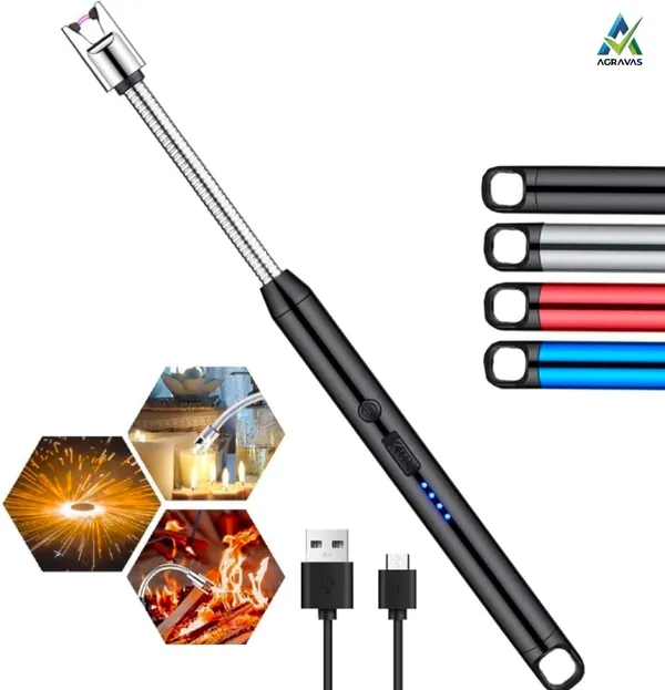 AGRAVAS_Steel_Electronic_Gas_Lighter_(Multicolor,_Pack_of_1)