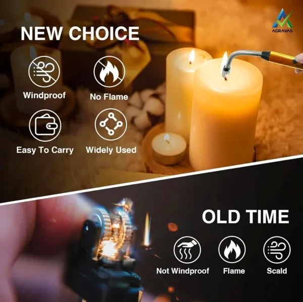 AGRAVAS_Steel_Electronic_Gas_Lighter_(Multicolor,_Pack_of_1)