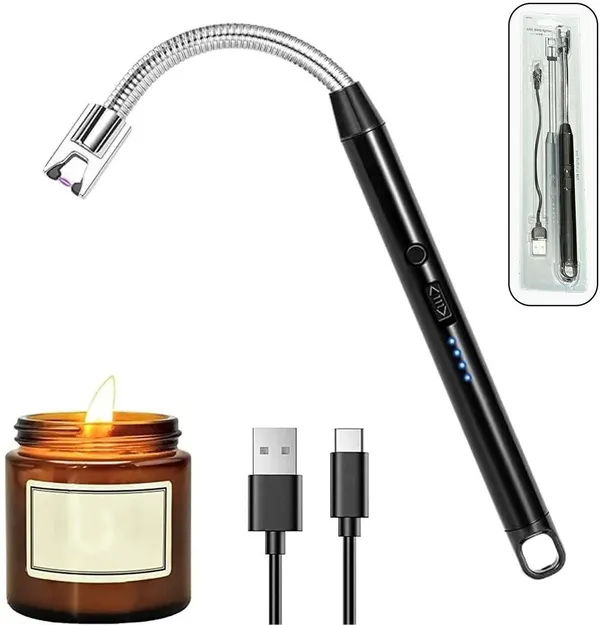 dashecom_USB_Rechargeable_Electric_Arc_Lighter_Steel,_Plastic_Electronic_Gas_Lighter_(Black,_Pack_of_1)