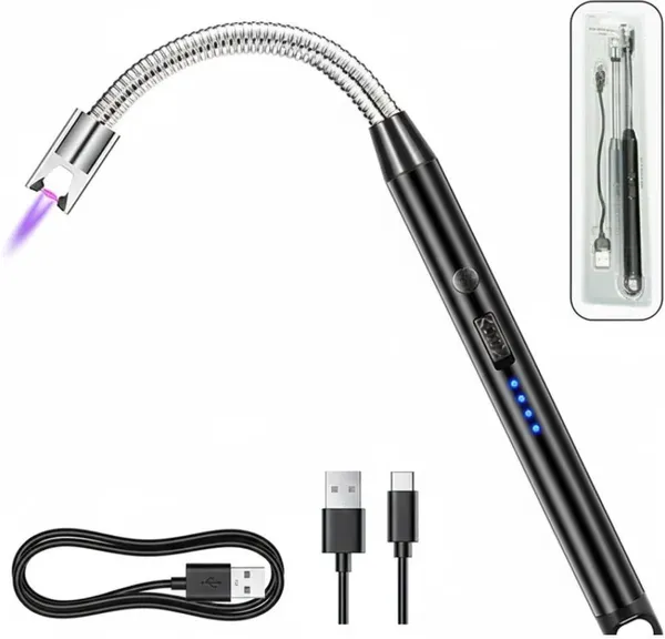 dashecom_USB_Rechargeable_Electric_Arc_Lighter_Steel,_Plastic_Electronic_Gas_Lighter_(Black,_Pack_of_1)