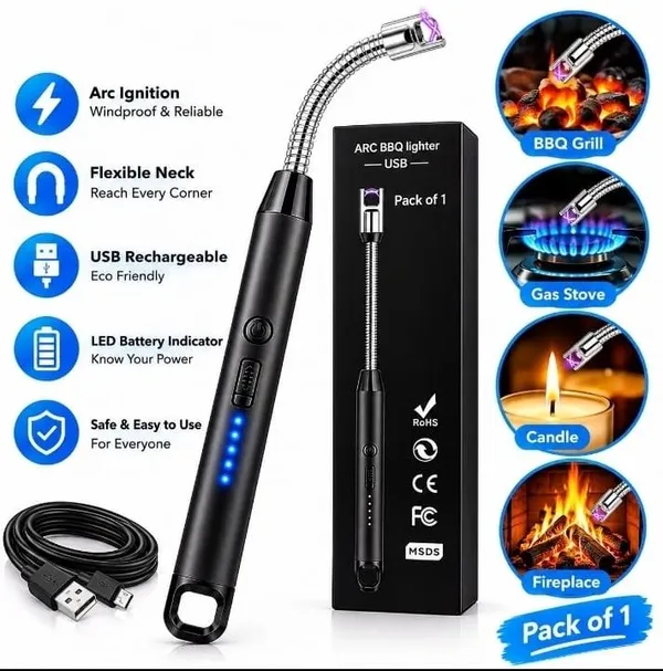 Navica_Lifestyle_Rechargeable_Electric_Gas_Lighter_for_Kitchen_–_USB_Charging_Steel_Electronic_Gas_Lighter_(Blue,_Pack_of_1)