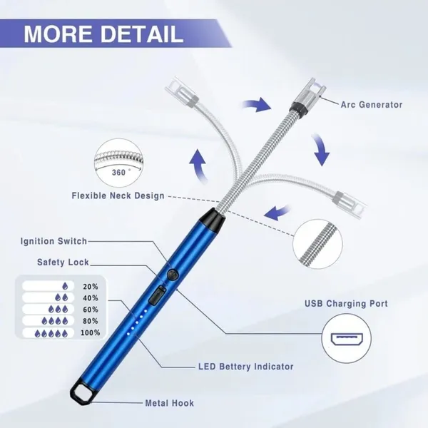 Navica_Lifestyle_Rechargeable_Electric_Gas_Lighter_for_Kitchen_–_USB_Charging_Steel_Electronic_Gas_Lighter_(Blue,_Pack_of_1)