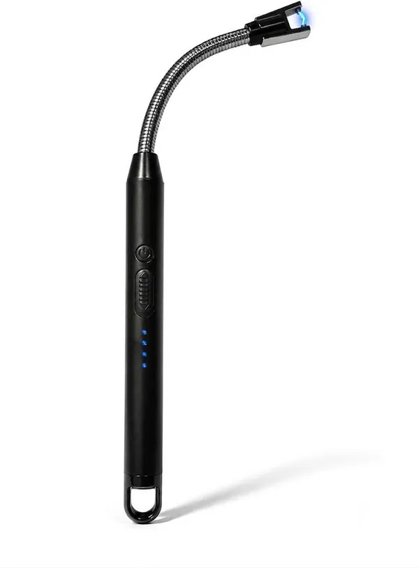 TOPEASE_Gas_Lighter_Aluminium_Electronic_Gas_Lighter_(Black,_Pack_of_1)