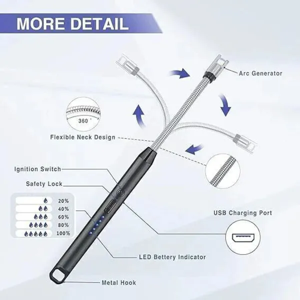 TOPEASE_Gas_Lighter_Aluminium_Electronic_Gas_Lighter_(Black,_Pack_of_1)
