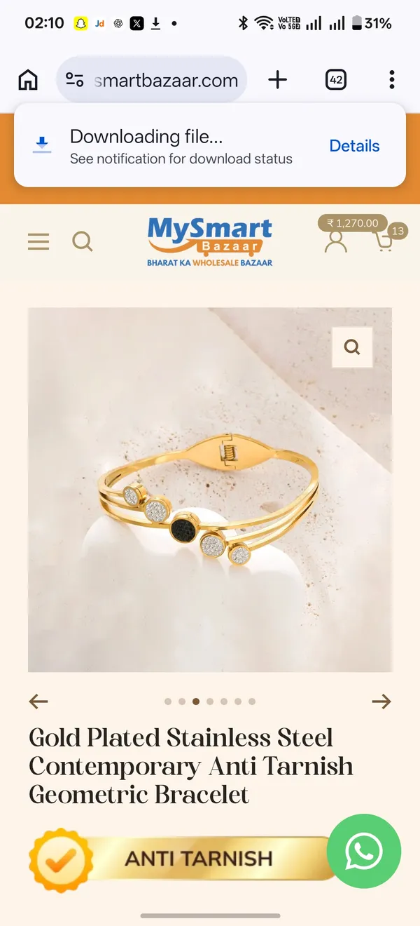Gold_Plated_Crystal_Accent_Open_Cuff_Bracelet_For_Women