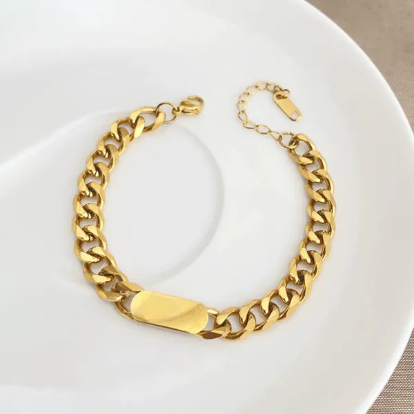 Gold_Plated_Stainless_Steel_Curb_Chain_ID_Bracelet_For_Men