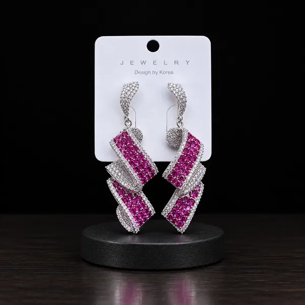 Gold_Plated_Stainless_Steel_Pink_Crystal_Drop_Earrings_For_Women