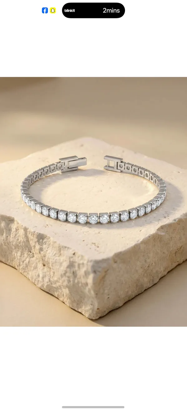 Silver_Tone_Clear_Stone_Tennis_Bracelet_For_Women