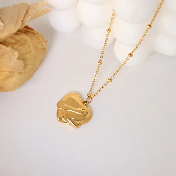 Gold_Plated_Stainless_Steel_Abstract_Pendant_Necklace_For_Women