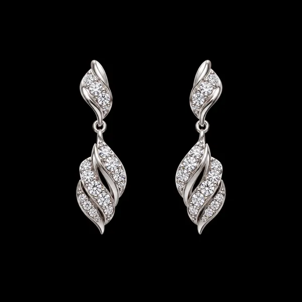 Silver_925_Twisted_Leaf_Crystal_Drop_Earrings_For_Women