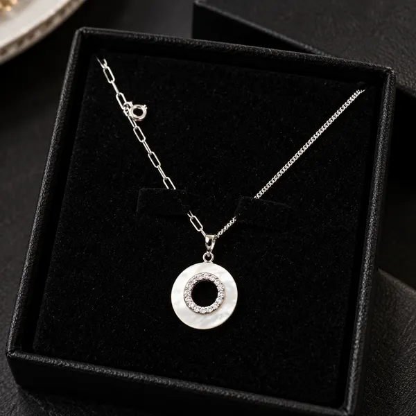 Silver_925_Stone-Rimmed_Circular_Pendant_Necklace_For_Women